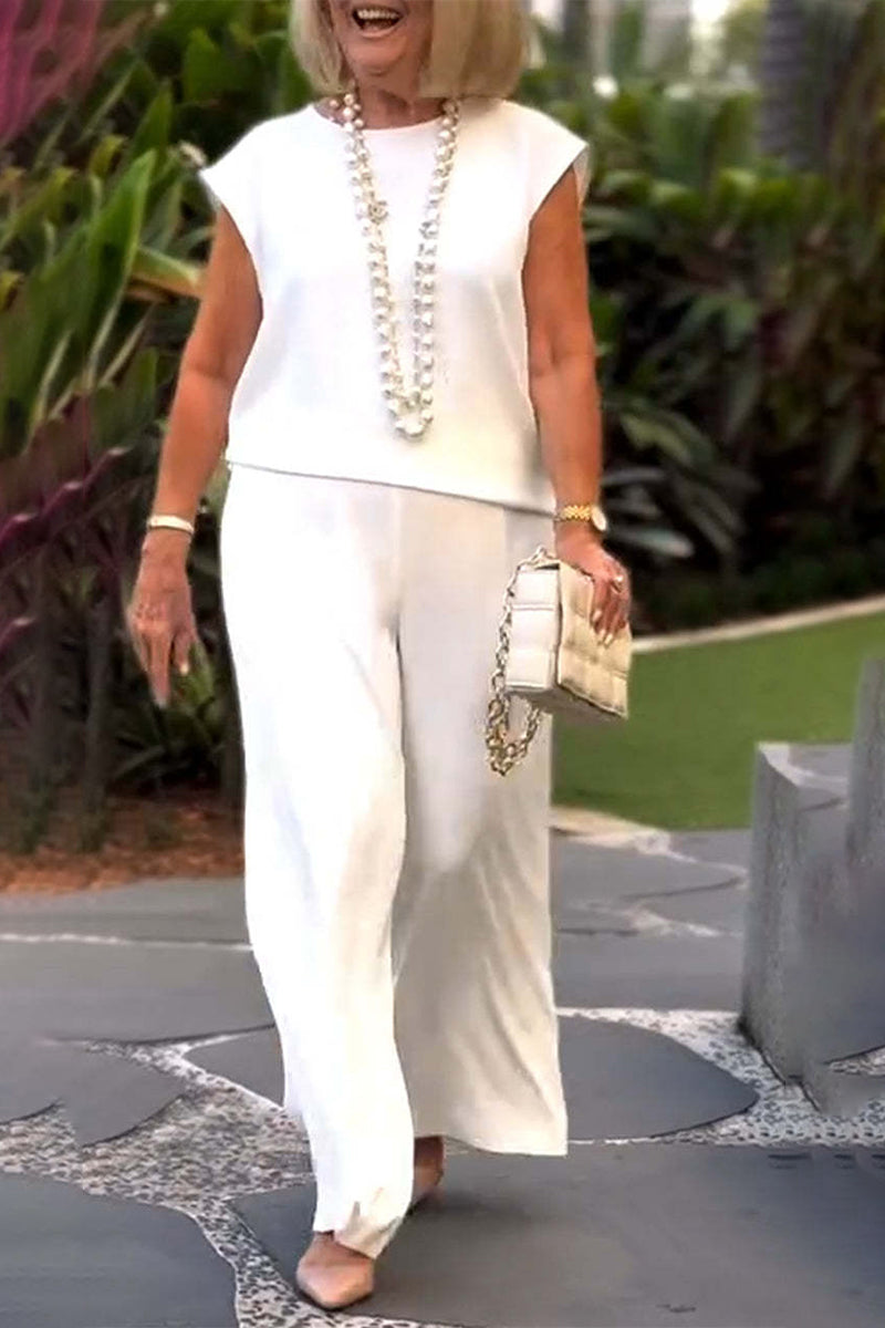 Casual O Neck Short Sleeve Two Pieces(7 Colors)