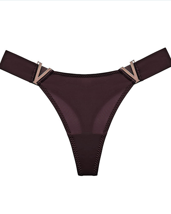 V-Neck Metal Thong Briefs(7 Pieces)