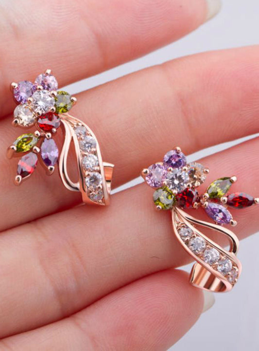 Multicolor AAA Zircon Stone Big Stud Earrings