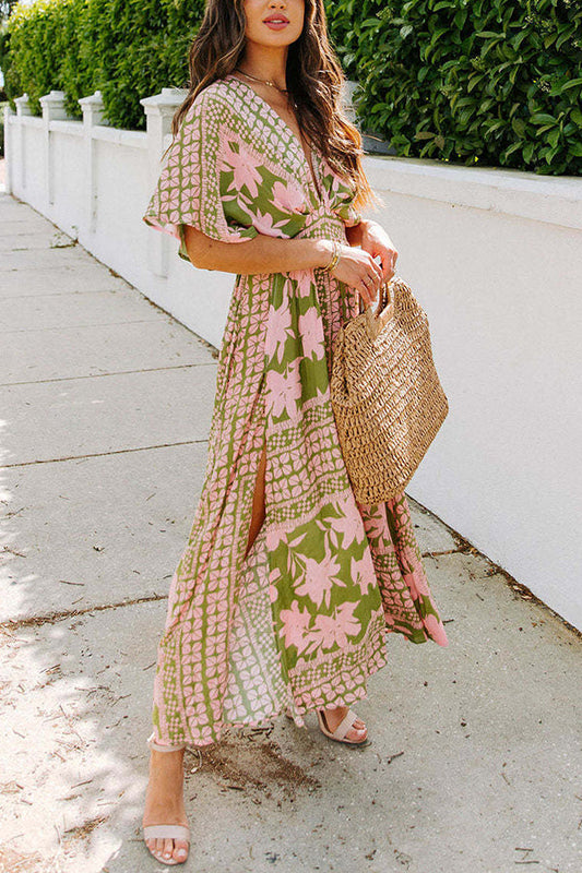 Vestido de mujer sexy con cuello en V y mangas dolman de Spice Girl, cintura alta