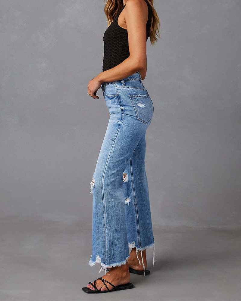 High-Rise Straight-Leg Jeans