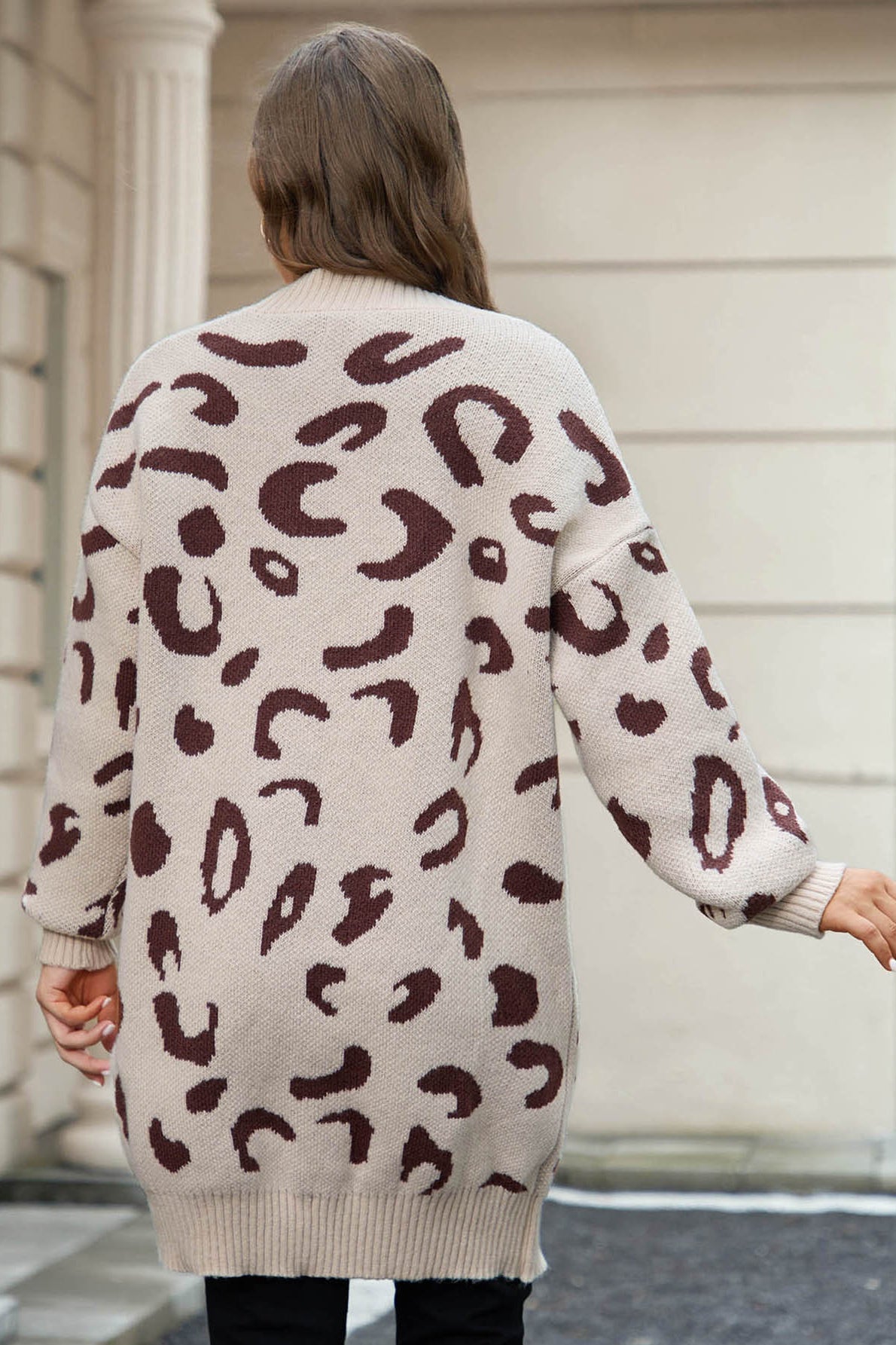 Loose Fit Leopard Print Cardigan