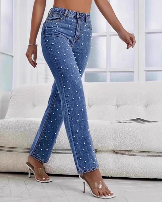 Decorate High-Waisted Jeans