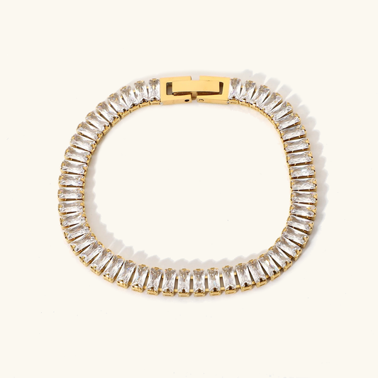 Celeste Gold Crystal Tennis Bracelet