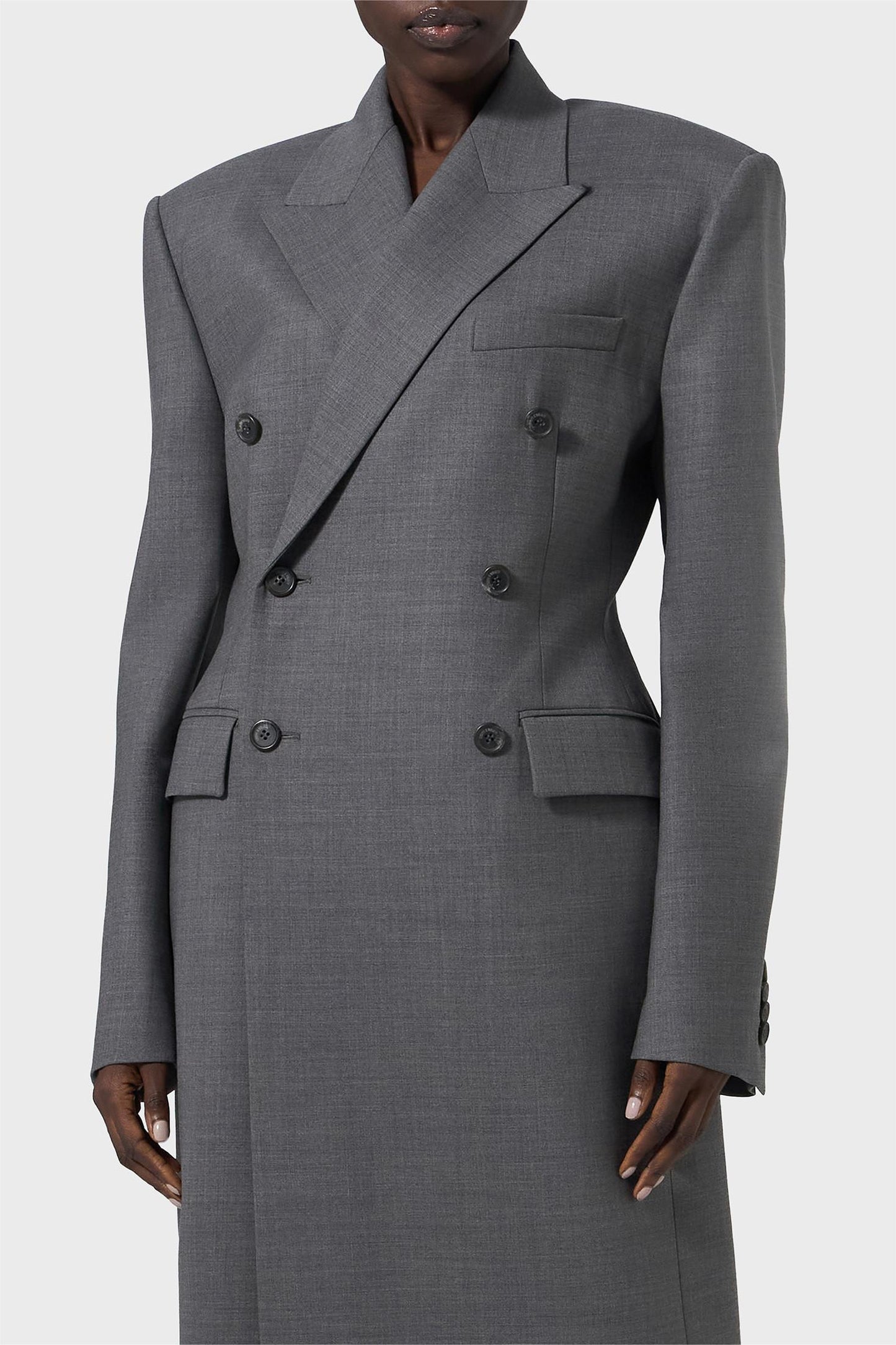 Abrigo de manga larga con fondo liso