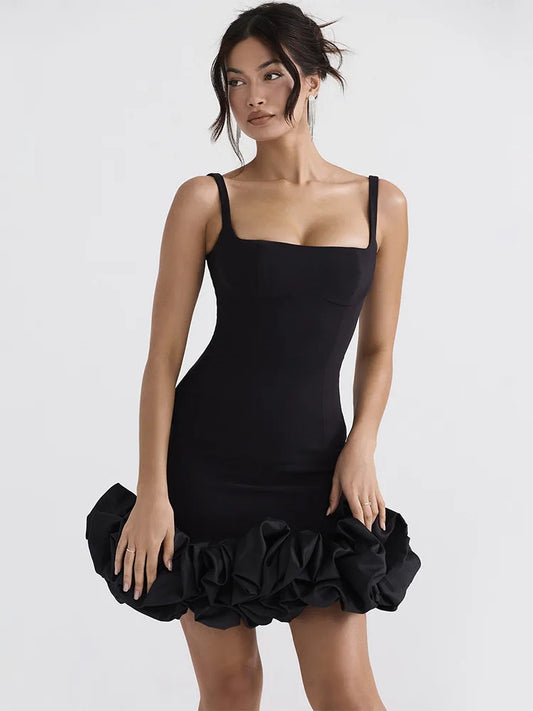 Vestido minivestido negro elegante y sexy para mujer, vestido veraniego nuevo con tirantes finos, espalda descubierta, ajustado, para fiesta y club, vestido corto