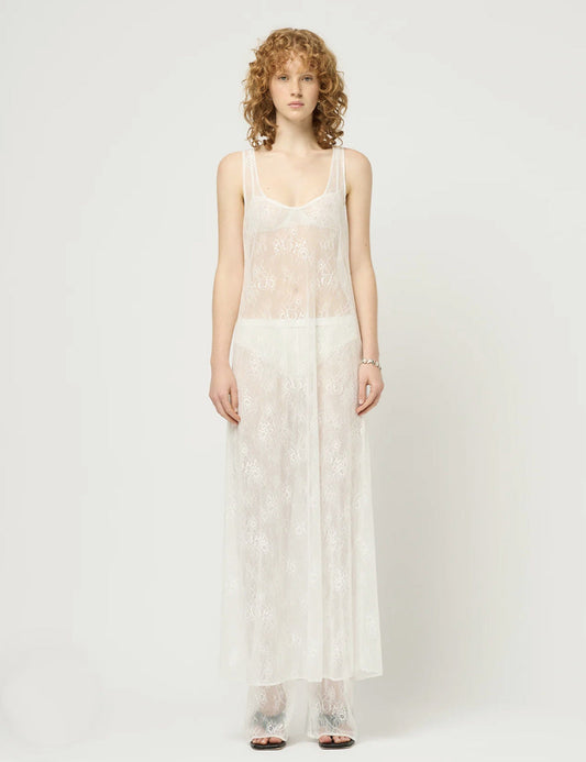 Vestido de blusa de encaje con aberturas y transparencias para mujer, ropa de primavera y verano