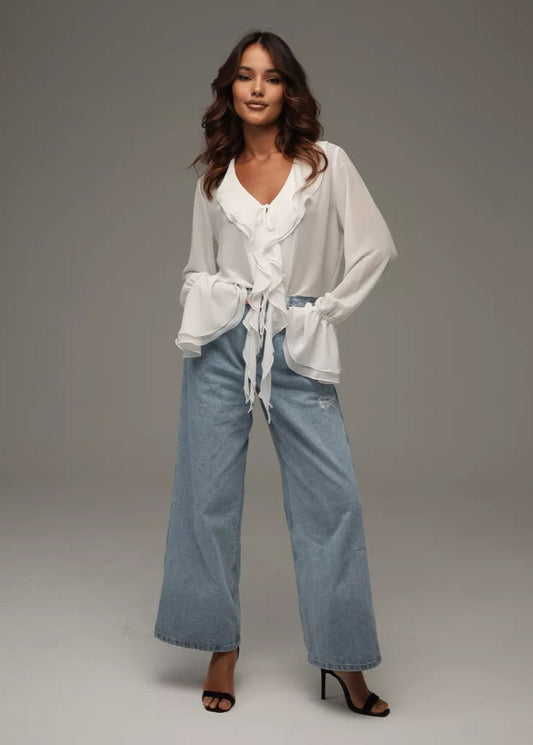 Seraphina - Ruffled Chiffon Blouse