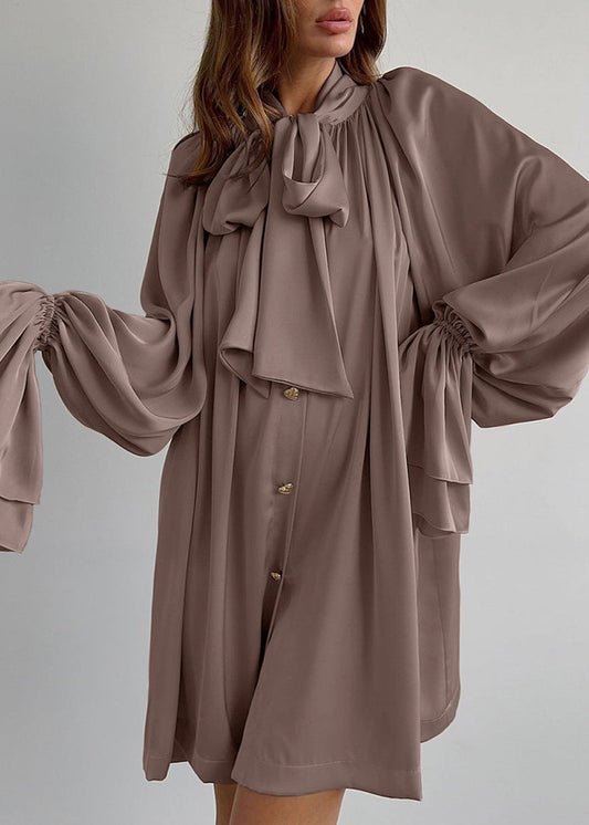 Opulent Grace - Bow Tie Blouse Dress