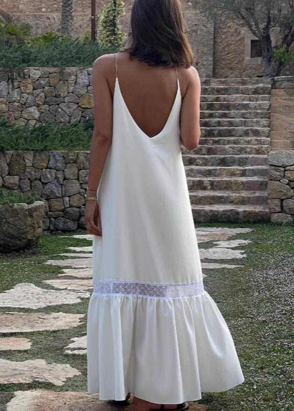 Celeste - Lace Trim Maxi Dress