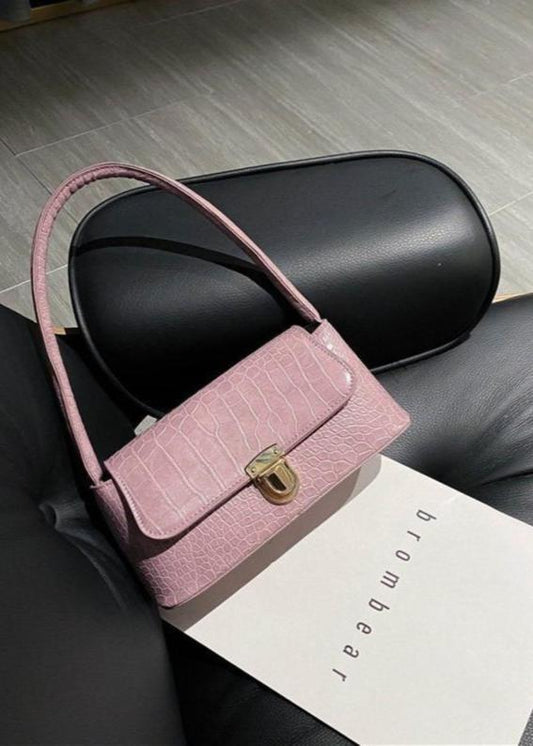 Croc-Embossed Mini Shoulder Bag