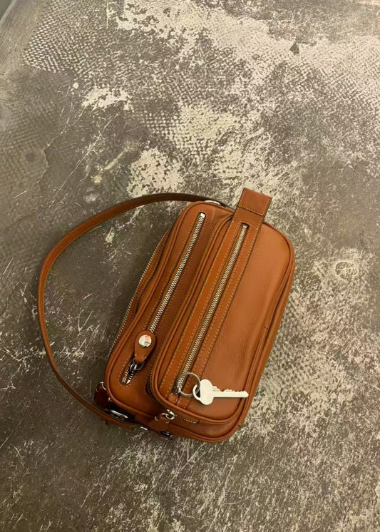 Zip Accent Crescent Bag