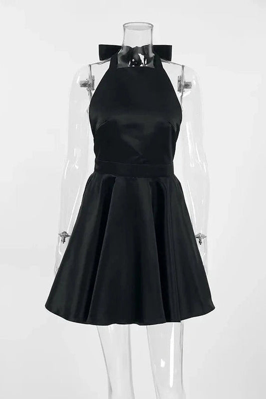 High Waist Sleeveless A-Line Mini Dress