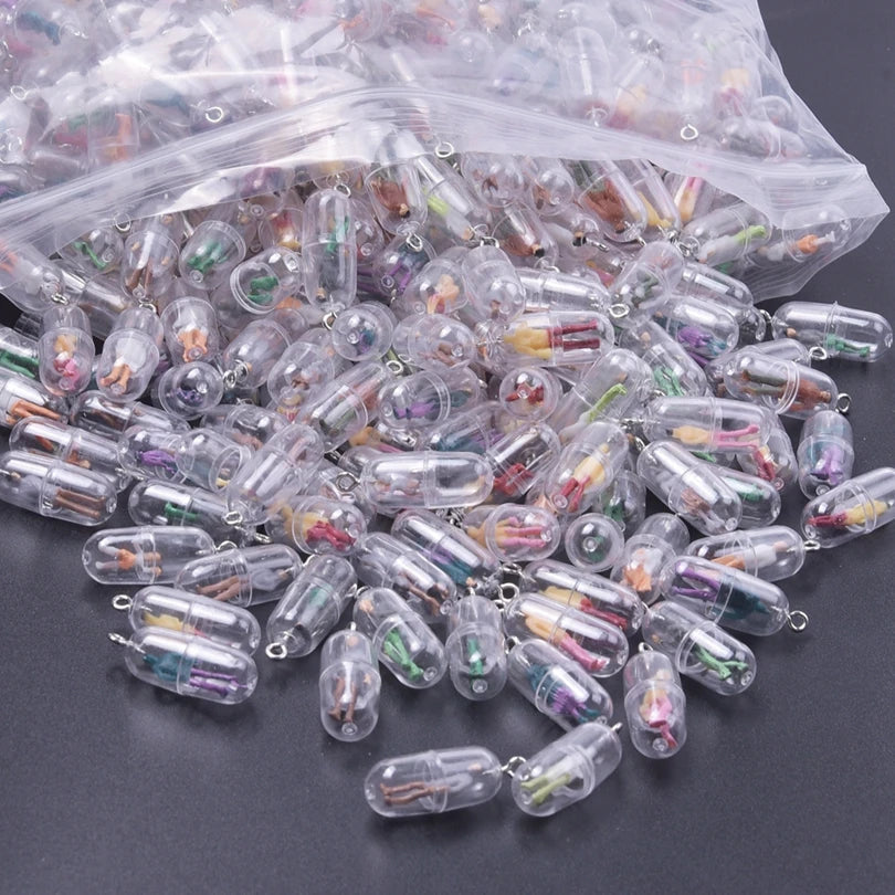 Resin Figurine Capsule Charm for DIY Jewelry Earrings Keychain Accessories