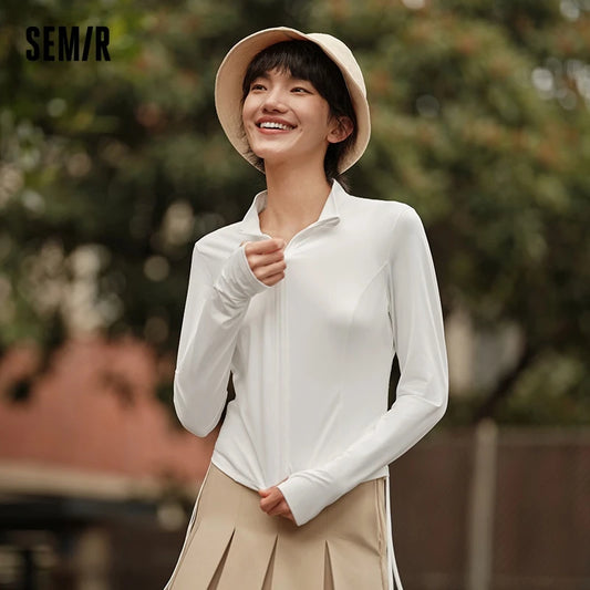 Chaqueta de protección solar de hilo original para mujer, ajustada, de verano, con sensación fresca, corta y fina, de seda helada.