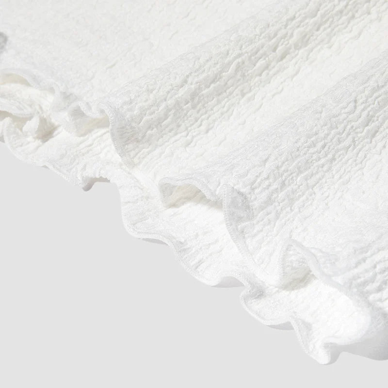 Short-Sleeved T-Shirt Women Short Textured Earrings Summer New Tight Knitted Cardigan Coat Tops