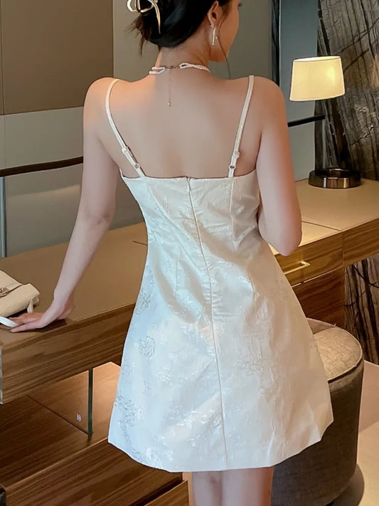 Vestido mini dulce Y2K para mujer, sexy, con tirantes finos, estilo princesa, para fiesta de cumpleaños, vestidos cortos ajustados de verano y primavera, línea A, nuevo