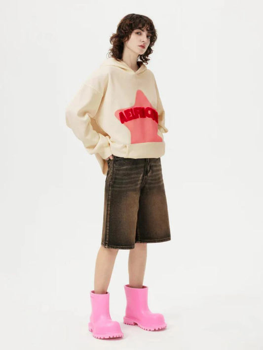 Sudadera con capucha holgada deportiva informal retro para mujer con grafiti callejero de hip hop de otoño