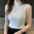 Blusa de punto sin mangas elegante de moda para mujer, blusa de verano de color sólido, blusa informal, camisa de cuello medio alto