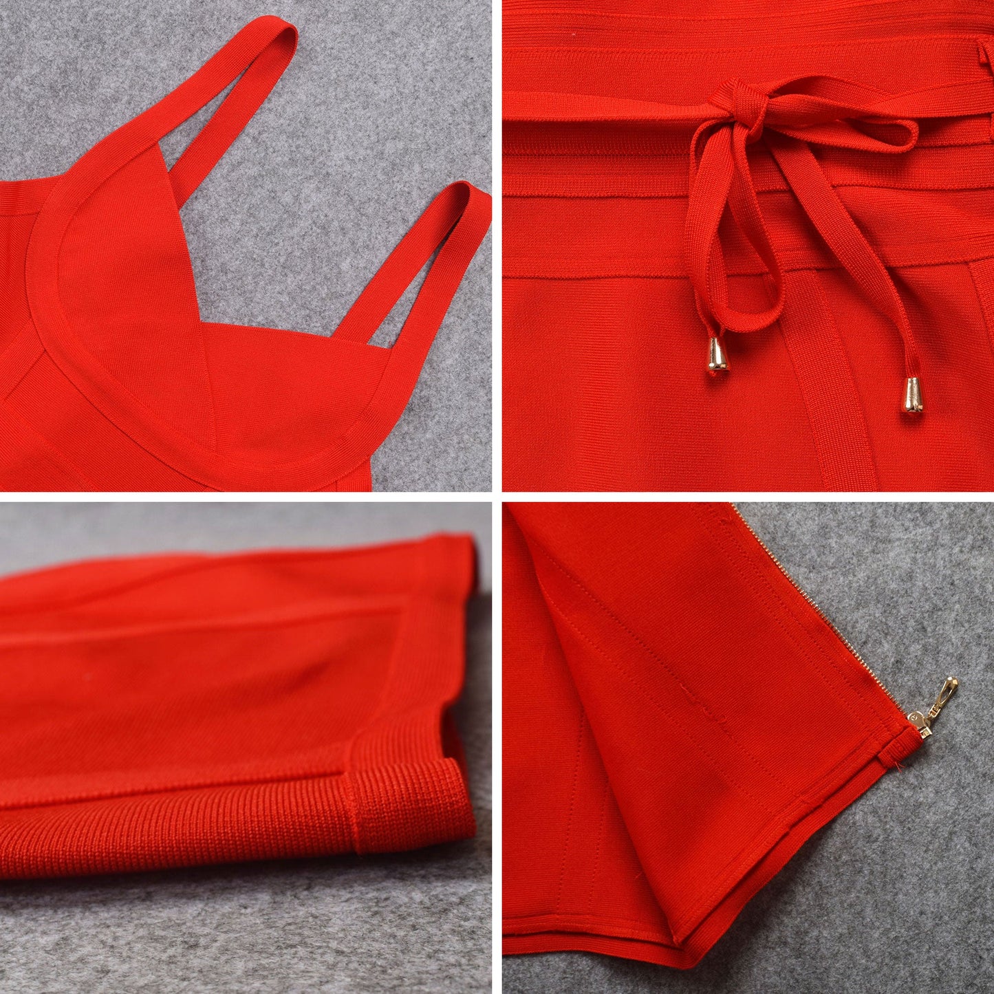 Sleek Sculpting Bandage Dress with Bold Detail