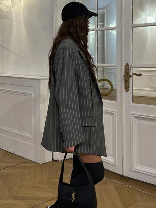 Conjuntos de falda ajustada de cintura alta para mujer, abrigos holgados de lujo de manga larga, blazer de temperamento para mujer, conjuntos de 2 piezas, atuendos para mujer