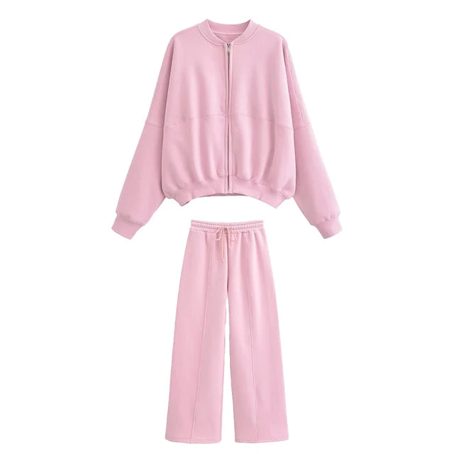 Conjuntos de pantalón con cordones para mujer, cárdigan informal holgado con cuello en V, pantalones deportivos de otoño e invierno de 2025, conjuntos de 2 piezas para mujer.