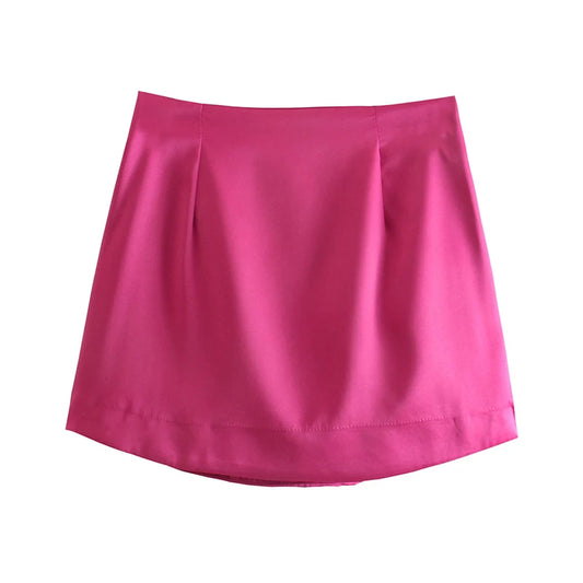 Minifalda sexy con cremallera lateral de color liso para mujer, estilo urbano, ligera, suave, informal, ajustada y elegante