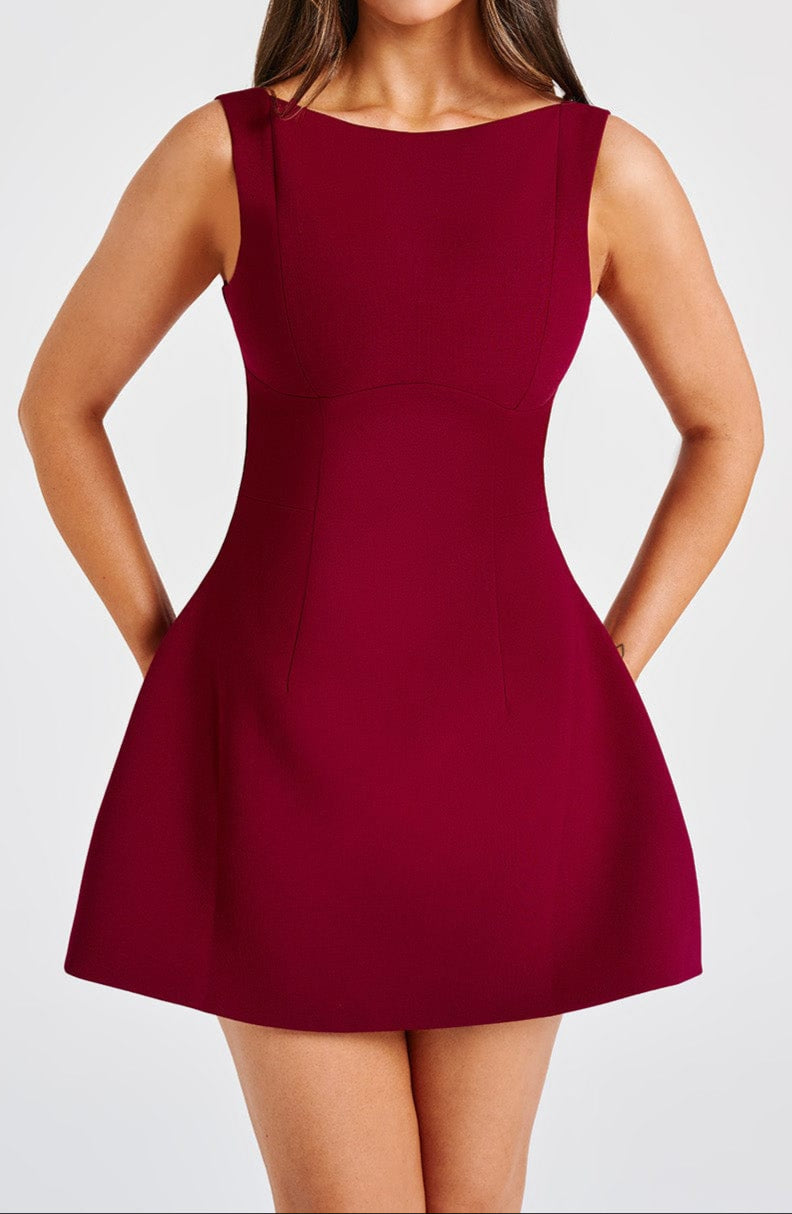 Ginevra Mini Dress - Wine