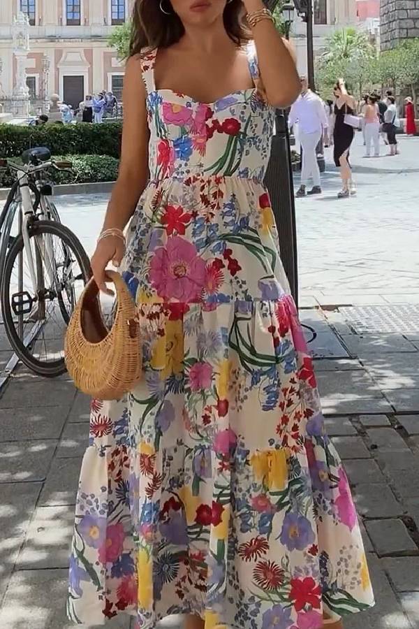Vestido casual de verano con estampado floral