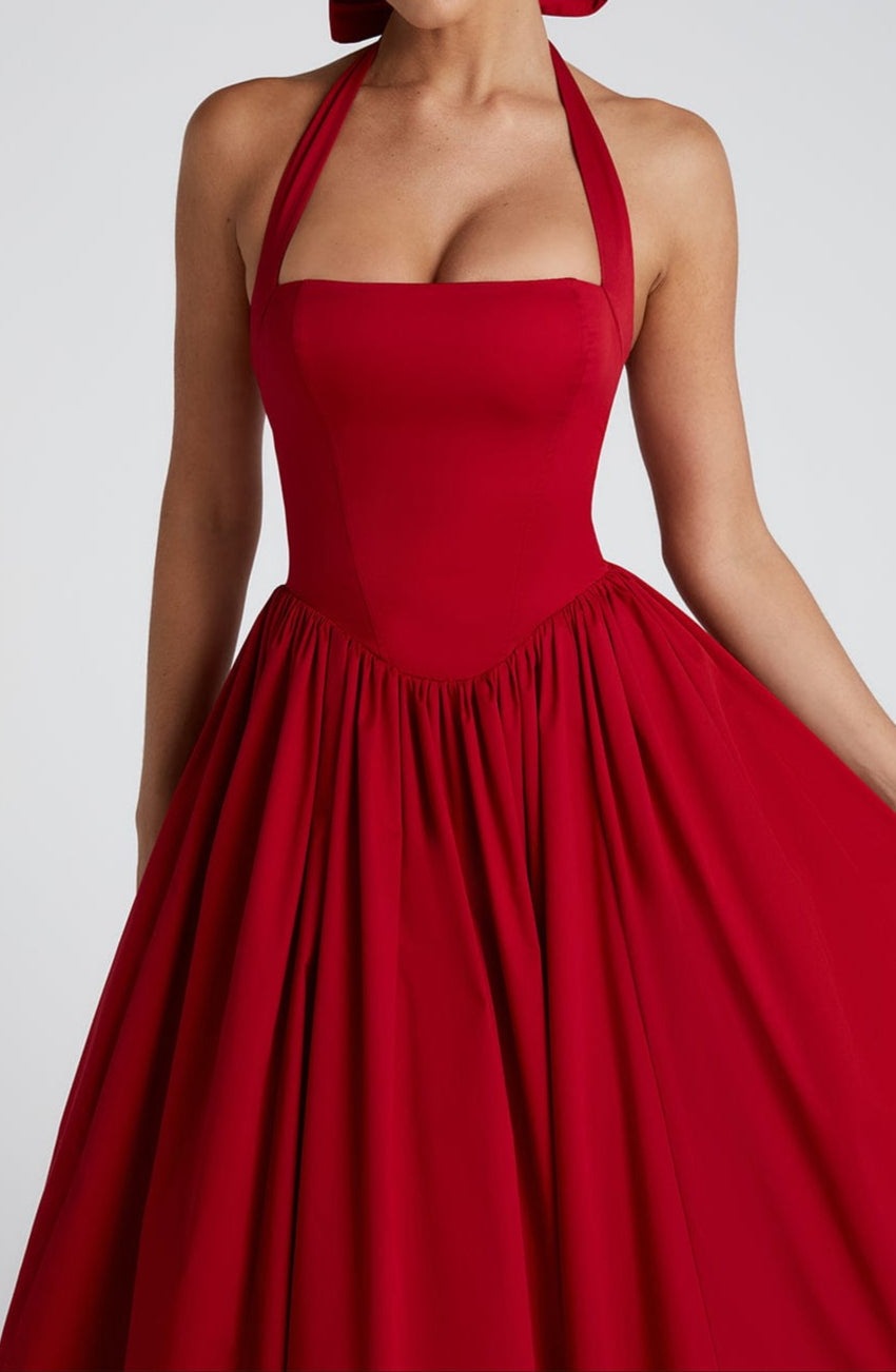 Paolina Midi Dress - Red