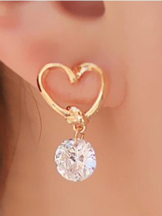 1 Pair Stud Earrings Drop Earrings For Work Daily Alloy Heart Sweet Heart for Women