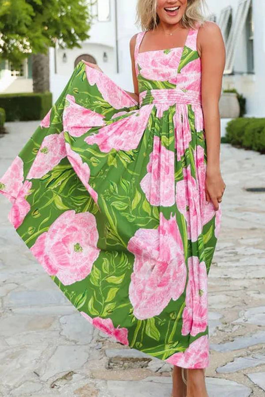 Elegante vestido con estampado floral para las fiestas