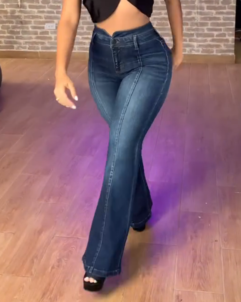 High-Waisted Slim-Fit Jeans