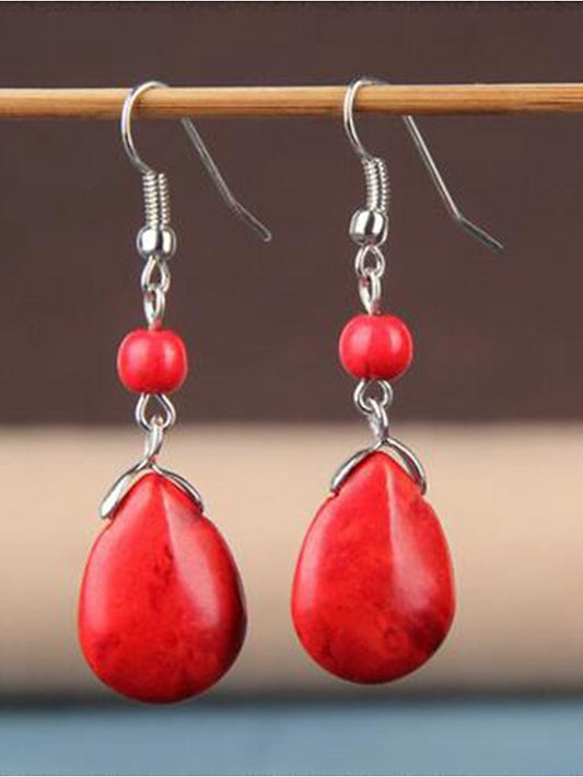 1 Pair Drop Earrings For Turquoise Street Daily Alloy Pear Cut Fashion for Women