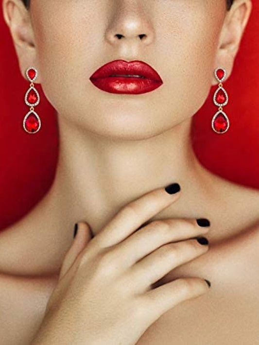 1 Pair Crystal Teardrop Pear Shape Earrings For Party Evening Mother's Day Acrylic Rhinestone Alloy for Women