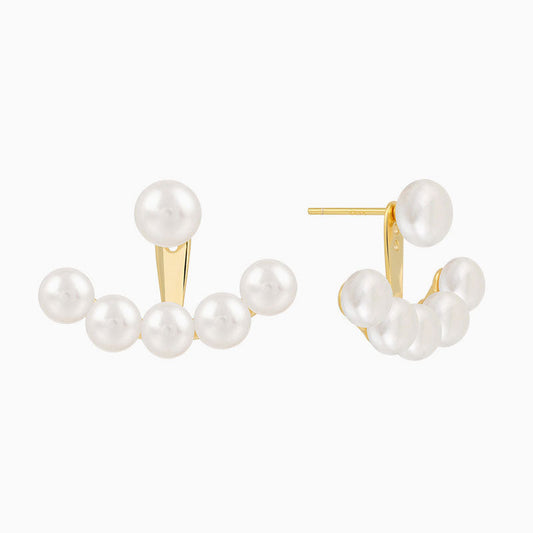 Freshwater Pearl 18K Gold Plated Ear Jacket Earrings