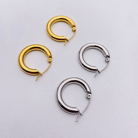 Gold Chunky Small Hoop Earrings