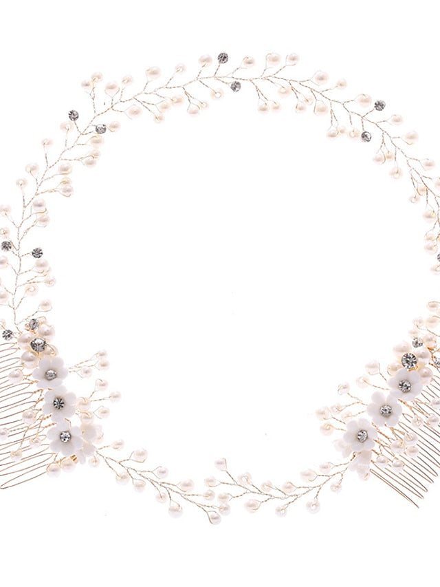 1pc Girls' Headband Thin Headbands with Teeth Rhinestone Comb Headband Flower Wave Rhinestone Headbands Hair Clip Tooth Comb Headbands and Hair Bun Holders Crystal Hair Loop Non-slip Wavy for Women