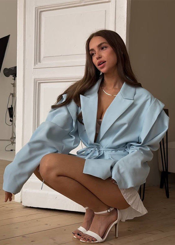 Vienna Wrap-Front Oversized Blazer