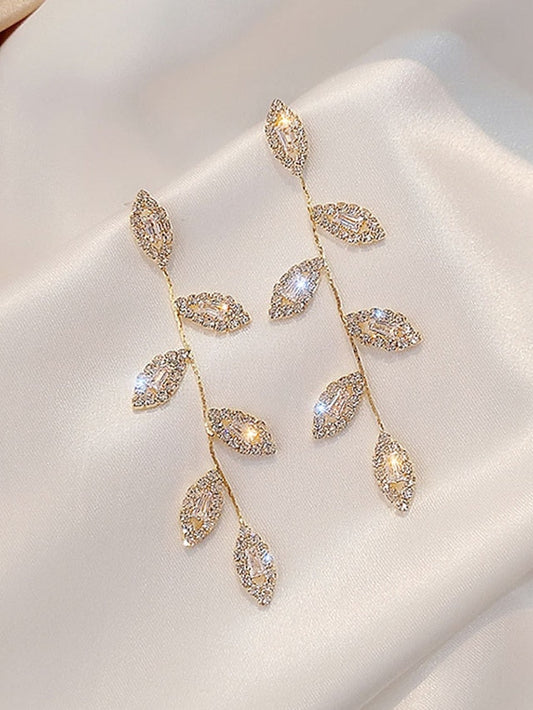 1 Pair Drop Earrings For Birthday Gift Prom Alloy Drop Leaf for Women
