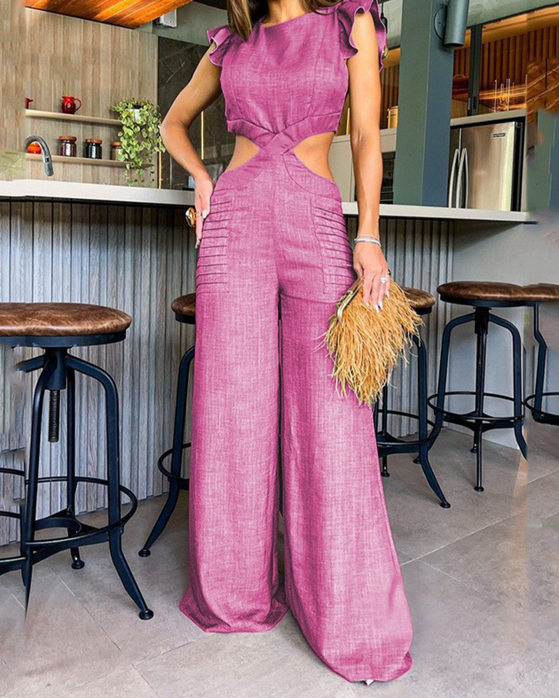 Loose-Fitting Ruffled Jumpsuit