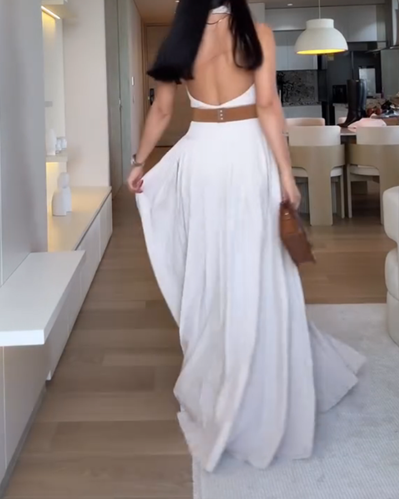 Halter Backless Maxi Dress (Pre-Sale)