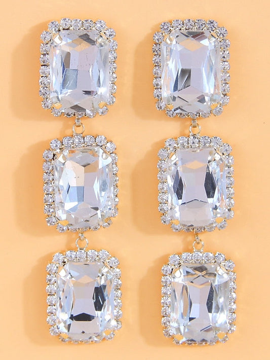 1 Pair Drop Earrings Earrings For Party Evening Gift Engagement Acrylic Rhinestone Alloy Geometrical for Women