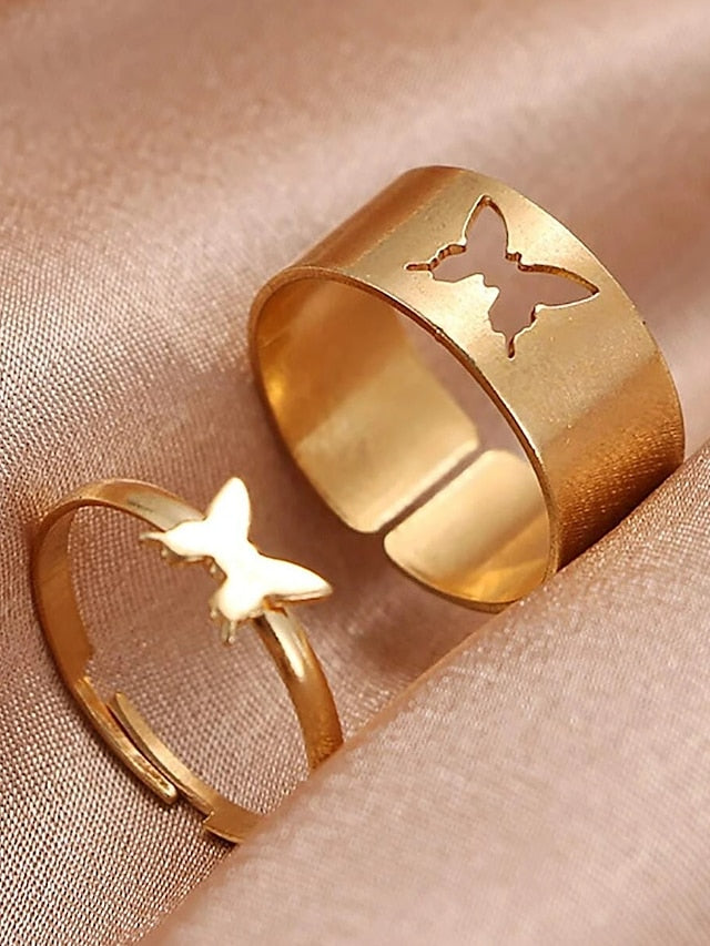 1 set Adjustable Ring For Party Evening Gift Prom Alloy Retro Butterfly for Women