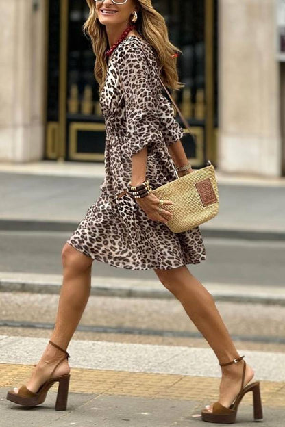 Vestido con estampado de leopardo Iraida