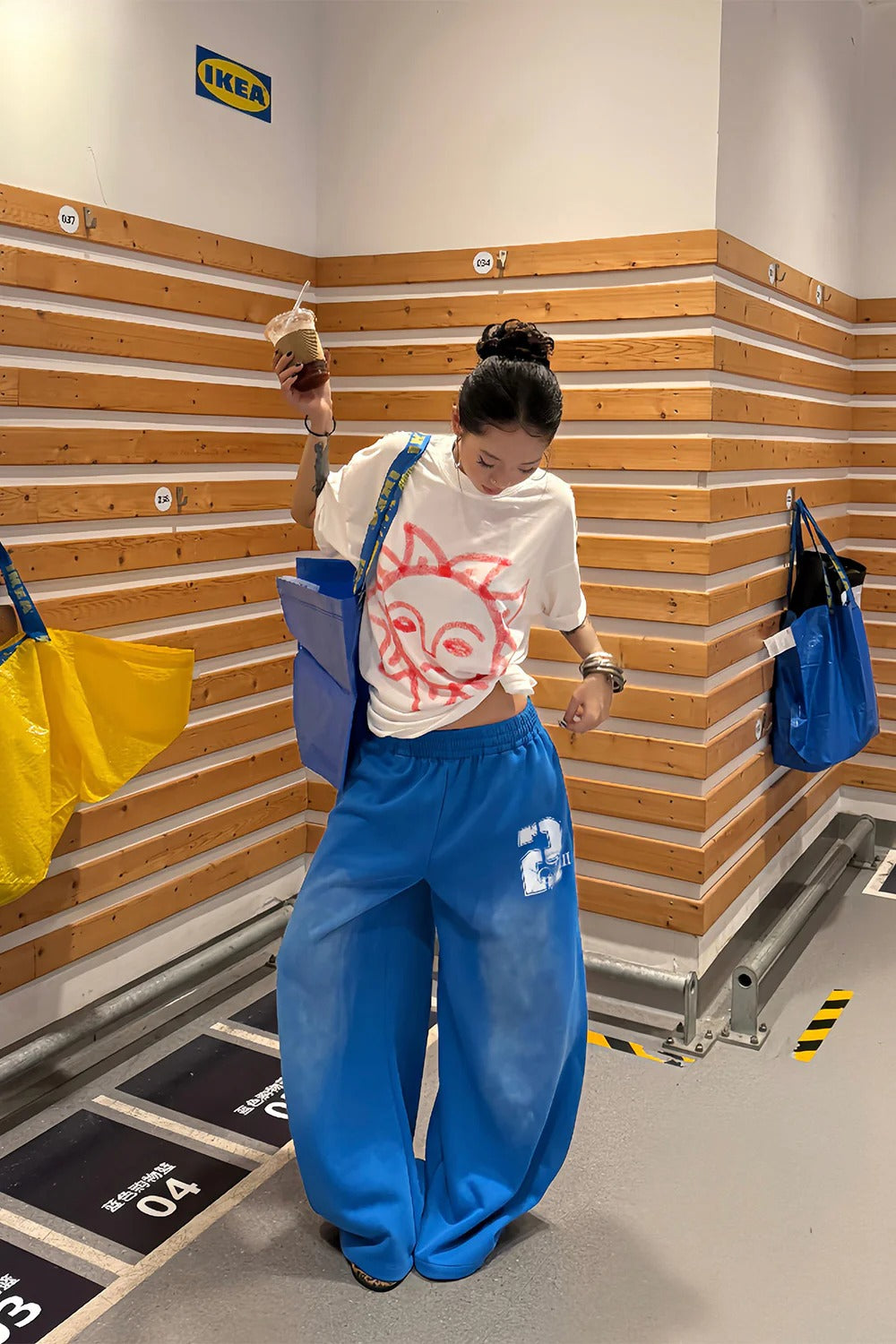 Y2K Oversized Blue Sweat Pant