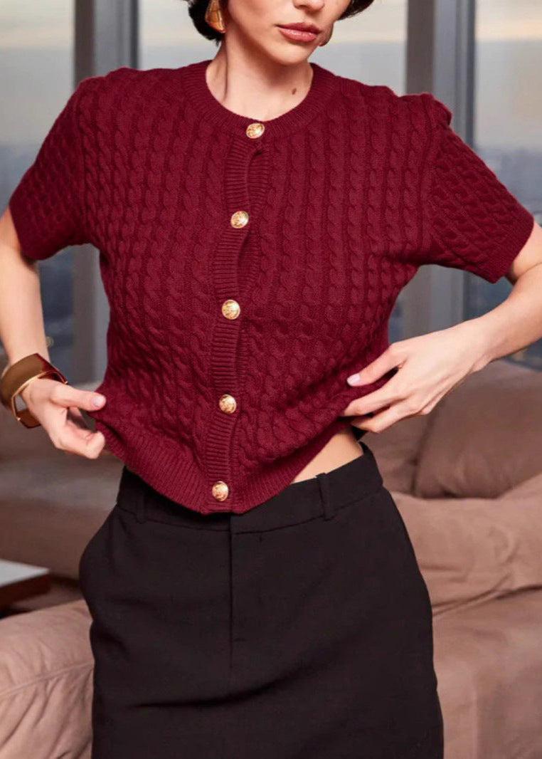 Amira - Cable Knit Button Cardigan