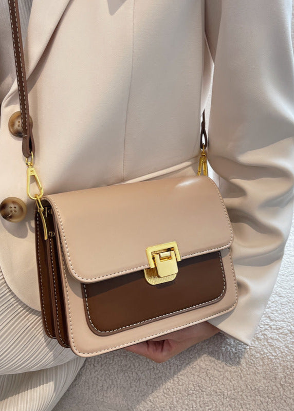 Alviera - Two-Tone StructuRed Crossbody Bag with Gold Clasp