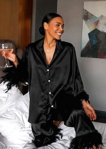 Luxe Satin Feather Trim Set