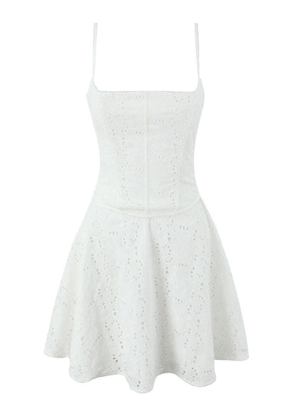 Celeste - Eyelet Corset Mini Dress